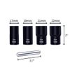 1/2" Locking Wheel Nut Remover Stud Bolt Impact Twist Socket Extractor Tool Set 4 Pcs 17mm 19mm 21mm 22mm