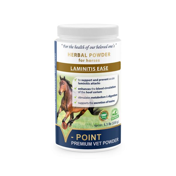 V-POINT - Laminitis Ease - hoof Supplements for Horses - Horse hoof Care Product Based on Natural Herbal Powder - Ideal for Hooves Health and Conditioning (1.0 lb)