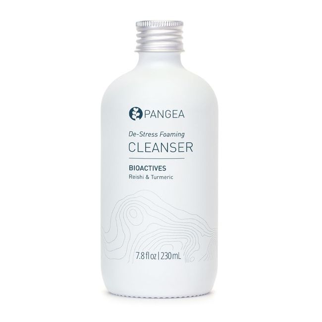 Pangea Organics - Natural Reishi + Turmeric De-Stress Foaming Facial Cleanser | Vegan, Non-Toxic, Sustainable Clean Beauty (Glass Bottle, 7.8 fl oz | 230 ml)