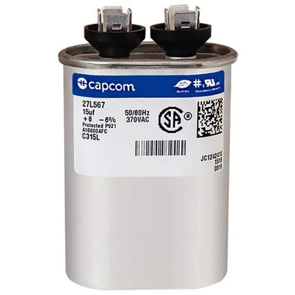 Genteq 97F9004-15 uf MFD 370 Volt VAC Genteq® Replacement Oval Run Capacitor