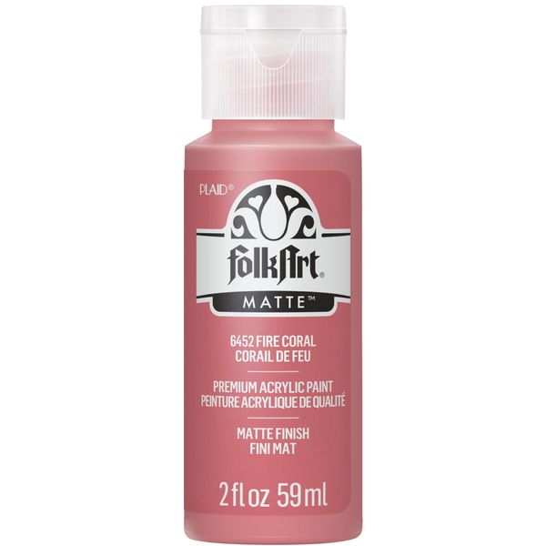 Folk Art Acrylic Paint, fire Coral, 2 oz