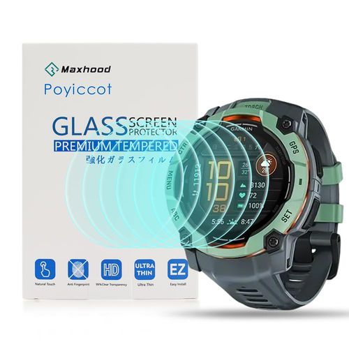 Poyiccot Screen Protector Compatible for Garmin Instinct 3 50mm Amoled/Solar Accessories, 6Pack HD Anti-Scratch Bubble Free Screen Protector Film for Instinct 3 50mm Watch