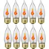 Creative Hobbies® 3W Flicker Flame Light Bulb-Flame Shaped, Stdard Base -10 Pack