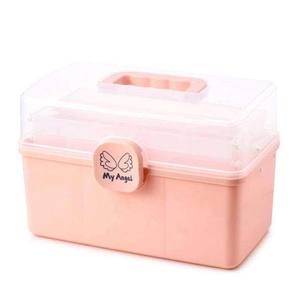 First Aid Kit, Medicine Box, Clear Lid, 3 Tiers, Foldable, Stylish, Handbag, Organize Scrapes, Storage Supplies Box, Small Items, Multi-functional, First Aid, Lightweight, Medicine, Patients, Household Students, Durable, Waterproof, Sewing Box, Tool Box, 