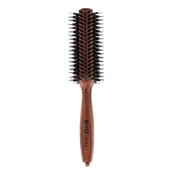 evo Spike Radial Hair Brush - Professional Boar Bristle Blow Dryer Vent Defining Thermal Brush - Heat Resistant Anti Frizz for Smooth Shiny Volume Polish Hair - 22mm