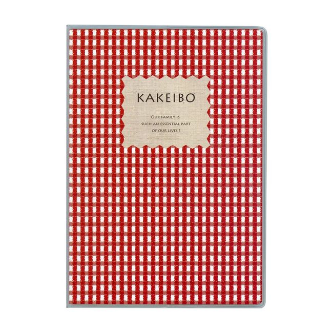 Daigo J1235 Household Book, Gingham Checkered Pattern, A5, Red