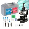 AMSCOPE 48pc Starter 120x-1200x Compound Microscope Science Kit for Kids (Black)