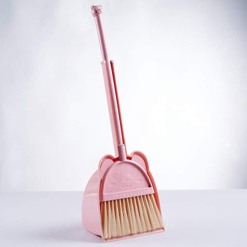 MAYEV Mini Broom with Dustpan for Kids,Little Housekeeping Helper Set (Pink)