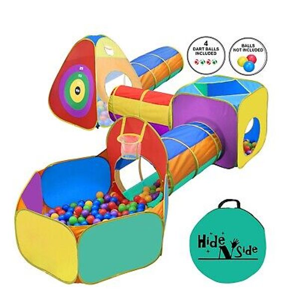 Hide N Side Kids Ball Pit Playz Basketball Tent Tunnel Toy &Bag! FAST EXP SHIP!!