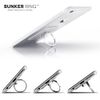 BUNKER RING Essentials Bunker Ring Holds iPhone/iPad/iPod/Galaxy/Xperia/Smartphone/Tablet PC with One Finger, Fall Prevention, Stand Function (Silver) BUESSI