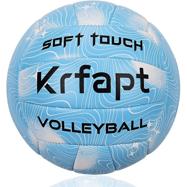 Krfapt Volleyball Beachvolleybälle offizieller Größe 5,Touch Volley Ball Training für Outdoor Indoor Spiel Blau