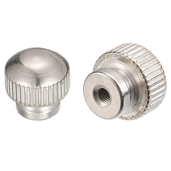 sourcing map Knurled Thumb Nuts, 2pcs M3 x D13mm x H13mm Carbon Steel Knurled Nut with Collar High Head Blind Hole Knurled Thumb Nuts for 3D Printer Parts