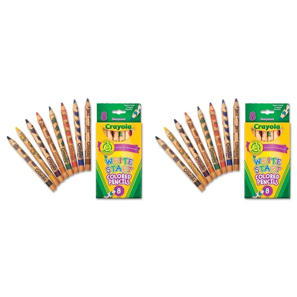 Crayola Write Start Colored Pencils,8 Pack, 2 Packs