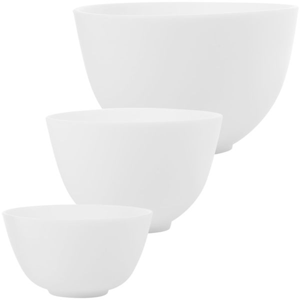 3Pcs mask bowl facial care bowl lip balm making kit DIY bowl serve bowls silicone prep bowls mixing bowl cream applicator beauty salon bowl lips dipping sauce bowl white