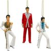 Kurt Adler Elvis 3-Piece Ornament Set, Multicolored, 5"