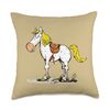 Funny Cartoon Horse With Poop Throw Pillow