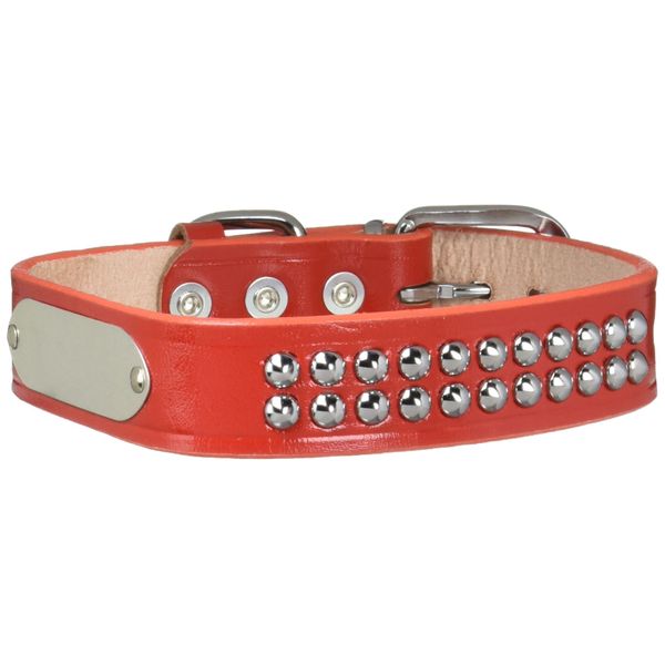 ONS Strong Single Piece Flat Collar #27 Red (Medium Dogs)