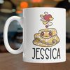 Cute Personalized Albino Ball Python With Hearts Coffee Mug (15oz)