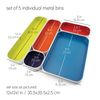 Three By Three Seattle 5 Piece Shallow Metal Organizer Tray Set For St