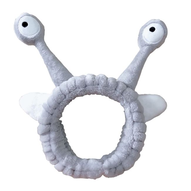 GK-O Creative Face Wash Hair Band Cute Cartoon Snail Headband Cute Funny Hair Hoop (Gray)