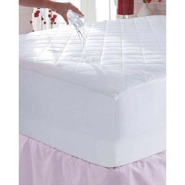 Waterproof Quilted Mattress Protectors Super Soft Cosy Anti Allergy Non Noisy Fitted Style Mattress Protectors (Double Size)