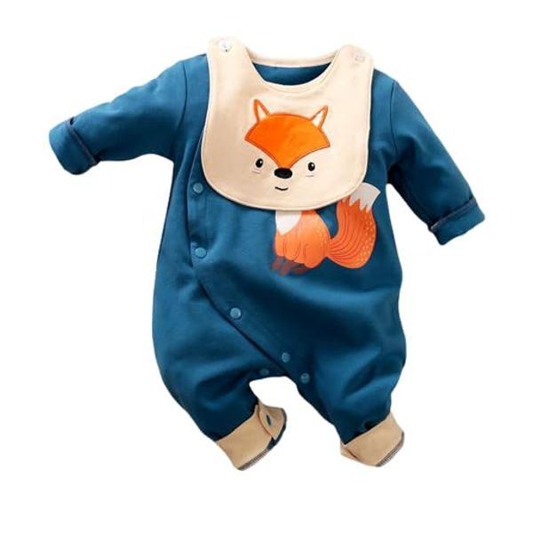 Babysuit Blue Fox baby romper baby girl outfit baby boy outfit newborn baby outfit baby clothes baby onesie newborn onesie (6-9 Months)