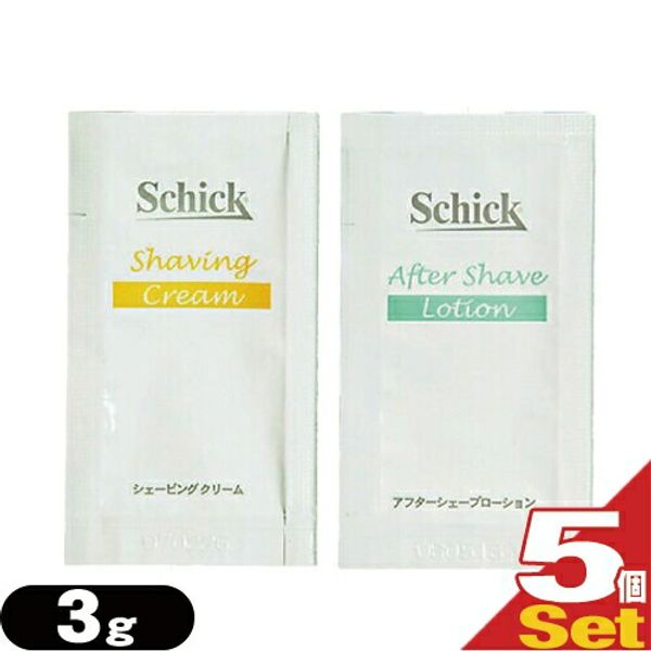 Mail delivery (Japan Post) Postal delivery<br> Hotel Amenity Pouch Schick Shaving Cream 3g x 5-Piece Set (Free to Mix and Match Shaving Cream and Aftershave Lotion) - For Preparing Before Shaving! smtb-s