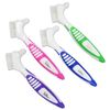 4 x Denture Brushes ~ Rubber Grips, Easy Hold Handle, Double Bristle Head