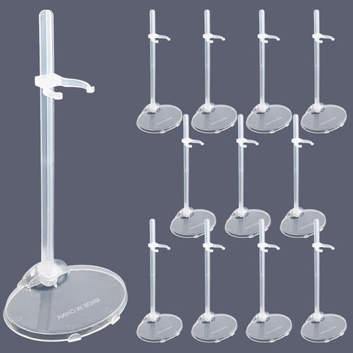 12Pcs Adjustable Doll Stands,Transparent and Lightweight Doll Display Rack Suitable for Different Sizes of Dolls Monsters,Action Figure Stand Doll Accessorie,Mini Doll Display Holder