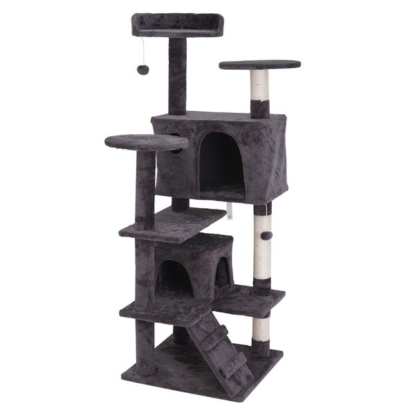 55 Inch Cat Tree Tower Condo Furniture Scratch Post for Kittens Pet House Play