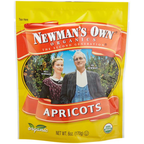 Newman's Own Organics Apricots (Dried Fruit), 6-Ounce Pouches (Pack of 12)