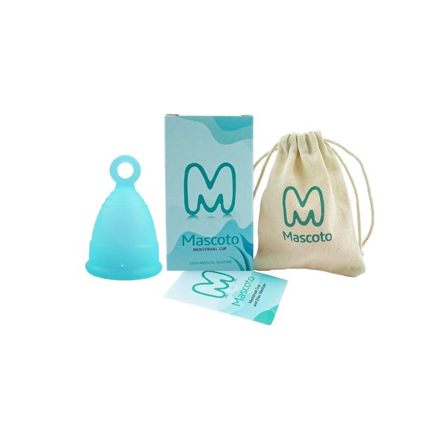 Mascoto® New Shape Ultra Comfortable Menstrual Cup with Ring, Made from Medical-Grade Silicone, BPA Free, Reusable, Tampon and Pad Alternative (L)