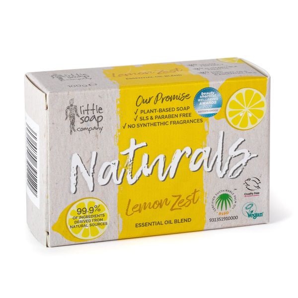 Little Soap Company Naturals Range - Bar Soap | Refreshing Cleansing Soap bars (Lemon Zest)