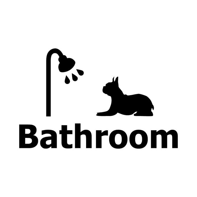 [KAIMIRU STORE] Wall Sticker Dog Sign Bathroom Bathroom Bath Shop Cut Letter Sticker (k-554 Boston Terrier 2)