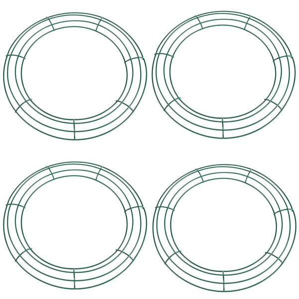 4 Pack Christmas Wire Wreath Rings 12 inch 8 inch Metal Wreath Frame - Round Wire Wreath Frame for Christmas Wreath Making Rings Base, Wedding Garland Ring, Garden Home Deco Supplies DIY Crafts