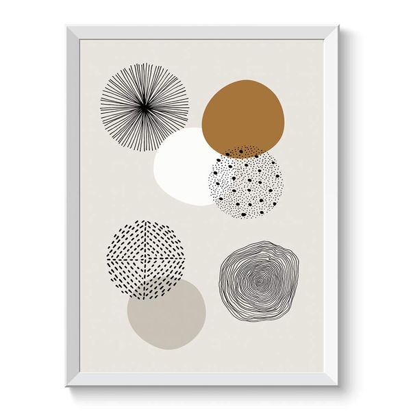 Poster Art Poster A4/A3 Scandinavian Trees Flowers Plants Stylish Interior Frameless Circle (A3 Size) 032 A3