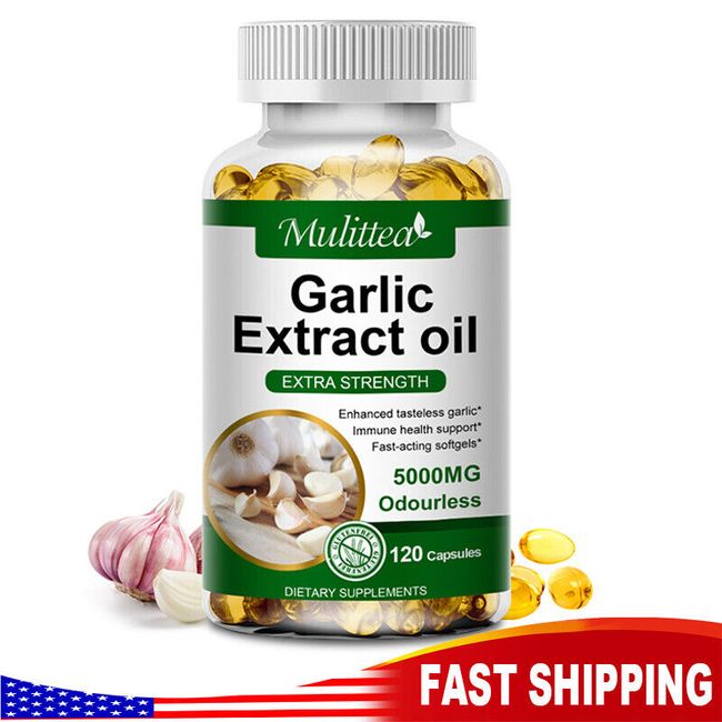 5000mg Garlic Oil 120 Rapid Release Softgels Capsules 5000 Extract organic Pills