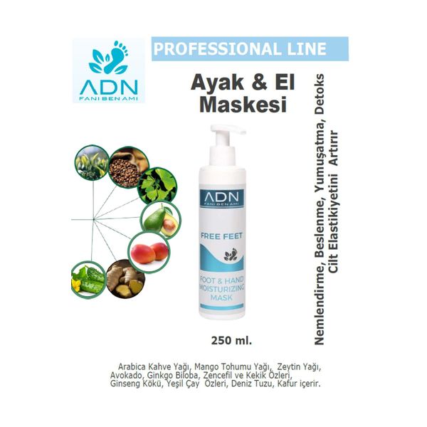 Moisturizing Mask - Ayak Maskesi, El Maskesi Yaşlanma Karlşıtı, 250 Ml.