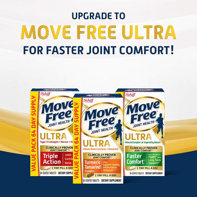  Move Free Advanced Plus MSM Coated Tablets, Joint Health  Supplement with Glucosamine and Chondroitin, 120 Count, Pack of 2 : Health  & Household