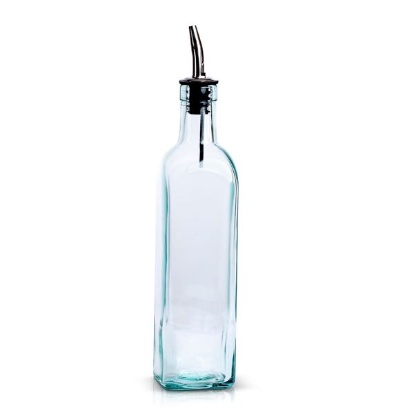 Italian Glass Olive Oil Dispenser Bottle - 16 Oz Oil and Vinegar Cruet with S...