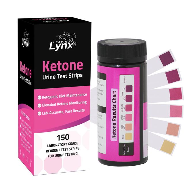 30-Second Ketone Urine Test Strips - 150 Keto Test Strips with Extra-Long Handle - Clean & Easy Ketosis Testing for Keto & Low-Carb Diet - Test Urine for Ketones in Seconds, Quality Keto Urine Strips