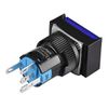 Heschen 16mm Rectangle Momentary Push Button Switch 1NO 1NC 5Pin 12V LED Lamp 5 Pack (Blue)
