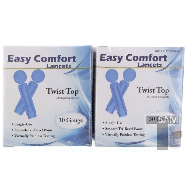 EASY COMFORT TWIST TOP LANCETS 200 COUNT (2 Boxes) 30 GAUGE