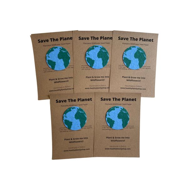 Healthy Family Eco- Friendly Party Bag Fillers. Plastic Free- Party Favours. Seeded Paper Shapes. Plantable seed paper Wildflowers. Craft Paper with Wildflower Seed Mix (Save The Planet)