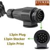 ETUKER Trailer Connection Extension Cable 13pin Caravan Extension Coiled Lead 2M