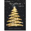 doodlecards Neighbours Christmas Card Abstract Gold Tree Medium Size with Plain Envelope