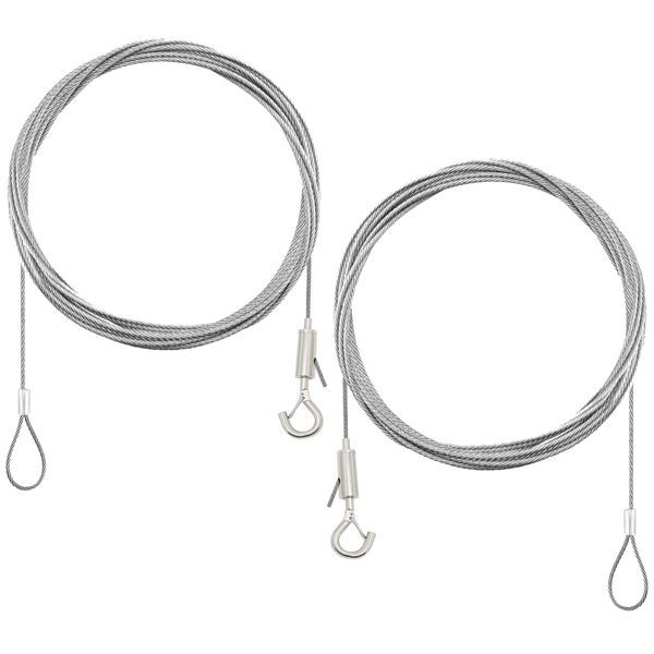 DFsucces Set of 2 Drop Prevention Wire, Sling with Hooks, Adjustable Stainless Steel Wire, Picture Rail, Wire Hooks, Security Wire, Stainless Steel, Diameter 0.6 inch (1.5 mm), Length 78.7 inches (200 cm), Drop Prevention, Earthquake Prevention, for Poste