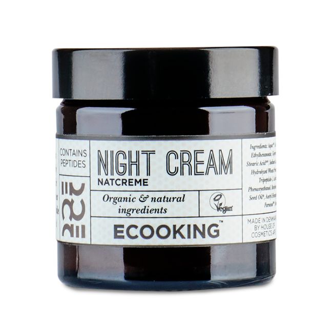 Ecooking Nachtcreme 50 ml mit Kollagen für das Gesicht - Anti-Aging Gesichtscreme mit natürlichen Inhaltsstoffen - Reduziert feine Linien und Falten - Verjüngende Kollagencreme für Glätte