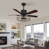 52Inch Industrial Ceiling Fan with Light Kit Dimmable