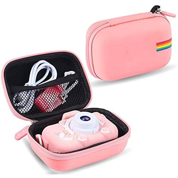 Leayjeen Kinderkamera Tasche Schutzhülle kompatibel mit Ainiv/Gofunly/GREPRO/NICEWIN/Gofunly/AONISE/YunLone, Kinderkamera Tasche für 3-12 Jahre Jungen und Mädchen (nur Hülle) Rosa-2